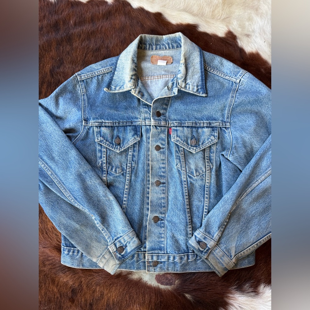 80s Vintage Levi's Classic Light Blue Denim Jacket; Made in USA